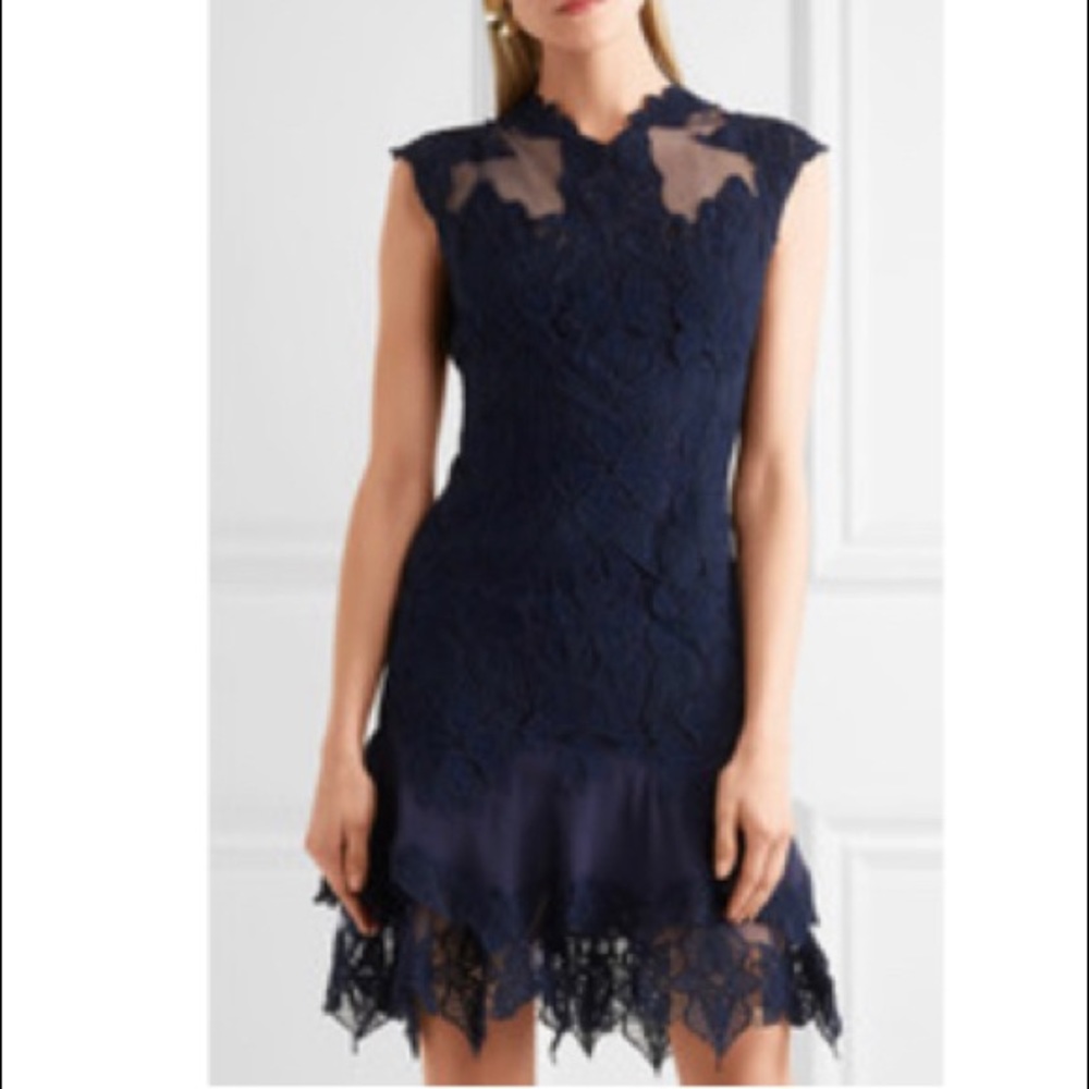 Jonathan Simkhai Jersey and‎ tulle-trimmed corded lace mini dress - Picture 4 of 16